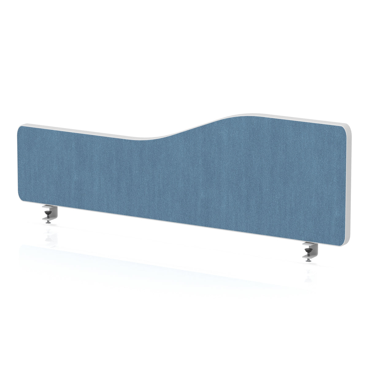 Wave Desktop Privacy Screen with Clamps – 300mm High Sky Blue 1000 - Industrious Decor
