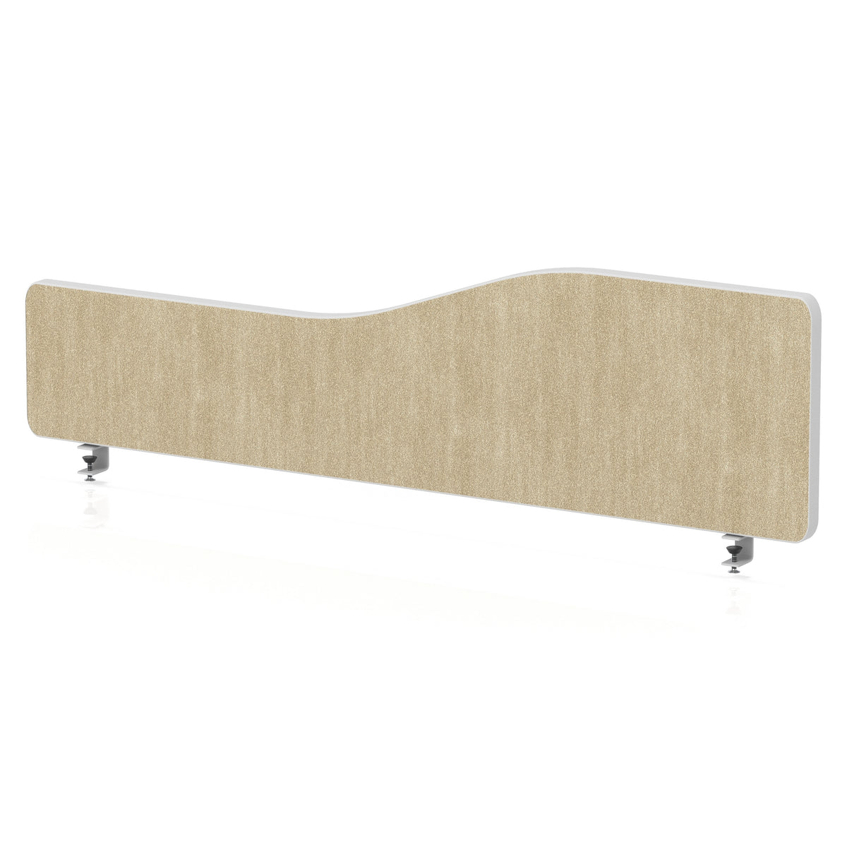 Wave Desktop Privacy Screen with Clamps – 300mm High Beige 1200 - Industrious Decor