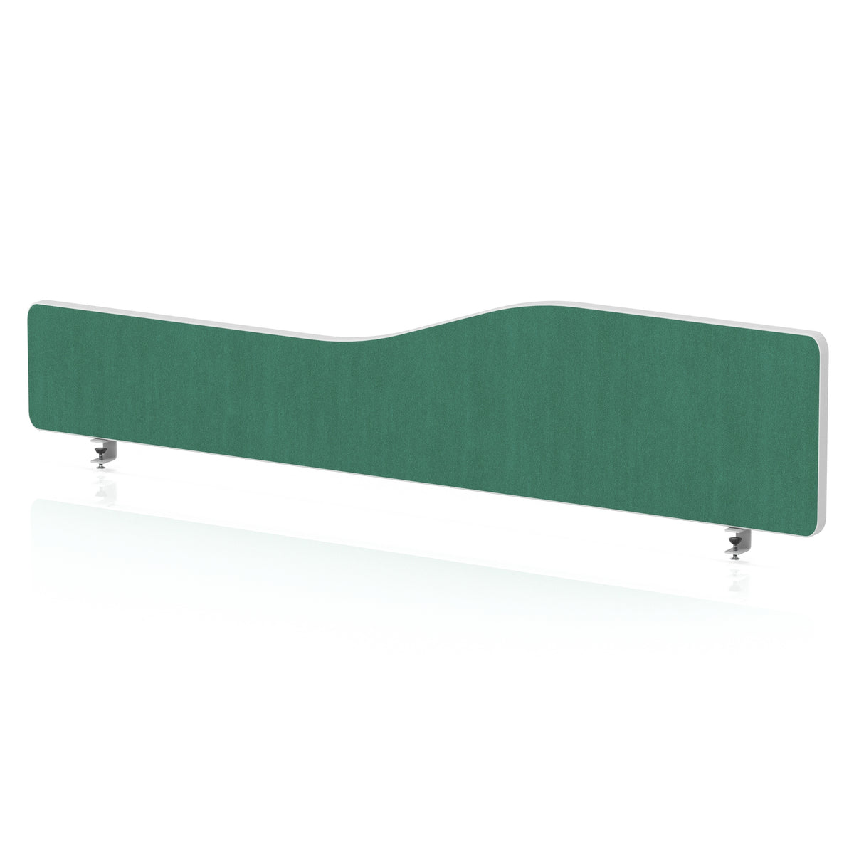 Wave Desktop Privacy Screen with Clamps – 300mm High Palm Green 1500 - Industrious Decor