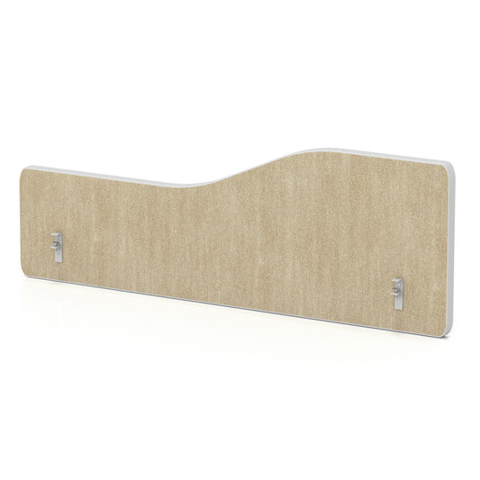 Wave Backdrop Desk Privacy Screen – 400mm High Beige 1000 - Industrious Decor