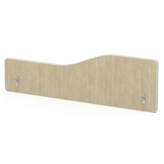Wave Backdrop Desk Privacy Screen – 400mm High Beige 1200 - Industrious Decor