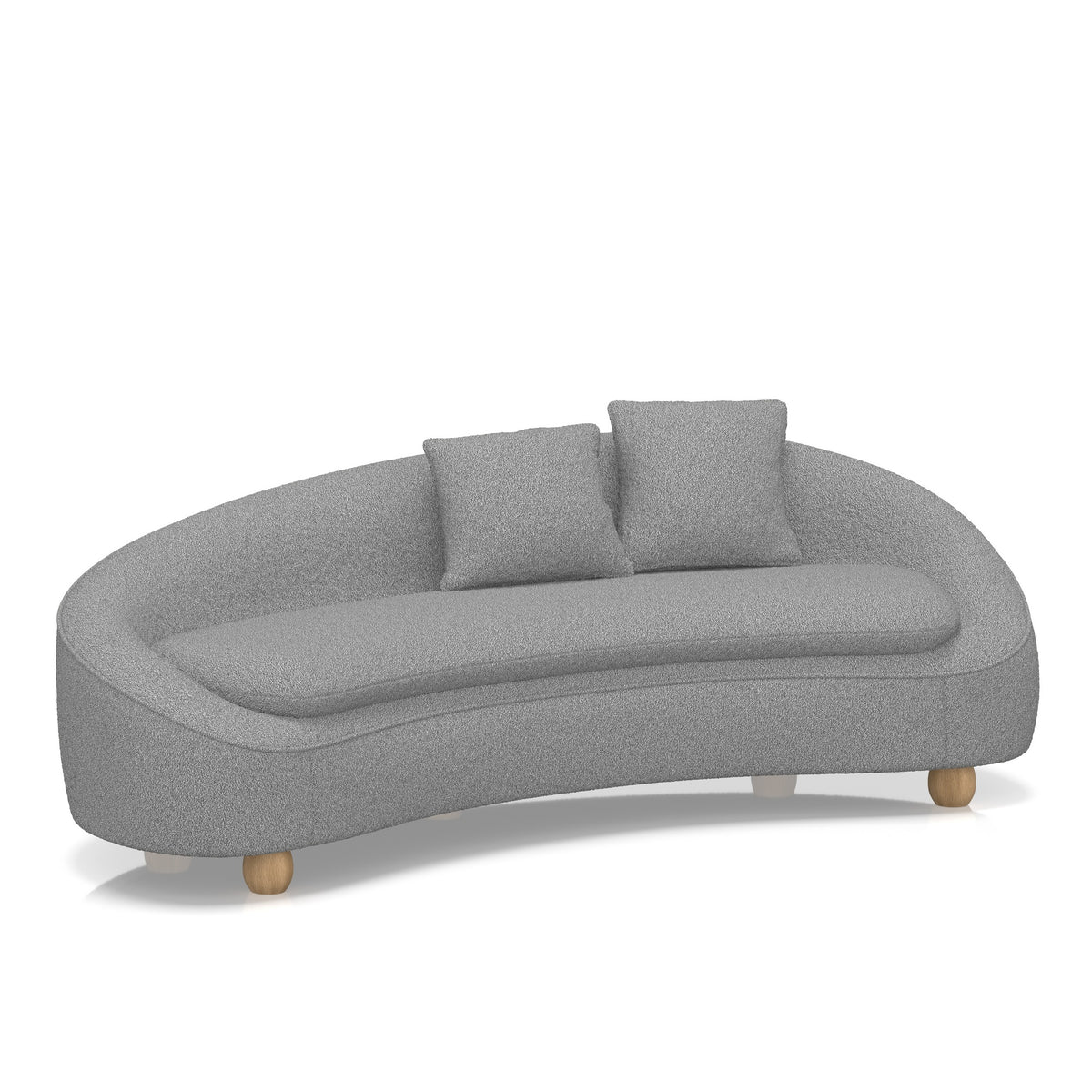 Aveline Curved Sofa – Grey Bouclé | Crib 5 - Industrious Decor