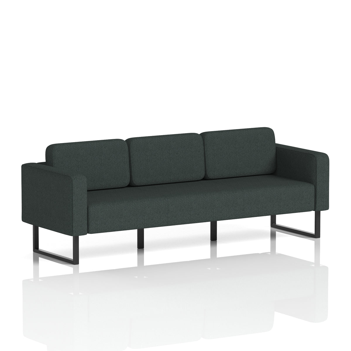 Elverton Bespoke Three-Seater Sofa Rivet - Charcoal Black - Industrious Decor