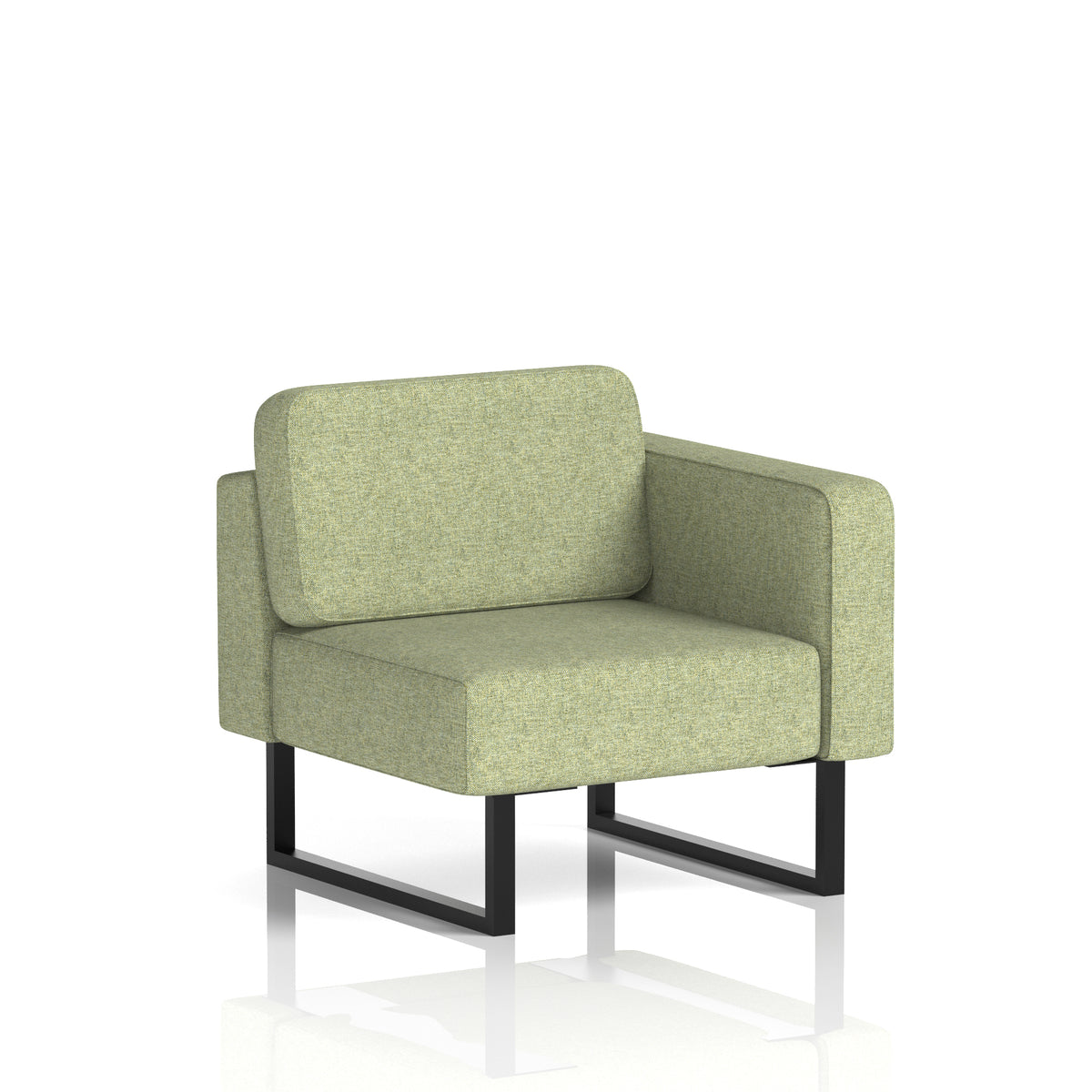 Commercial Modular Seating – Left-End Unit with Legs – Crib 5 Rivet - Burnish Black - Industrious Decor