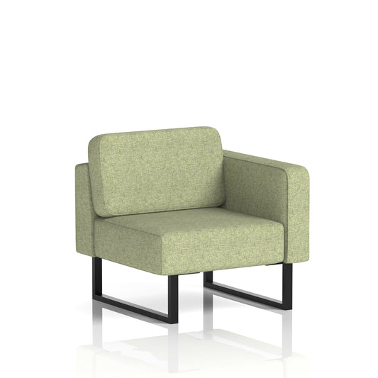 Commercial Modular Seating – Left-End Unit with Legs – Crib 5 Rivet - Burnish Black - Industrious Decor