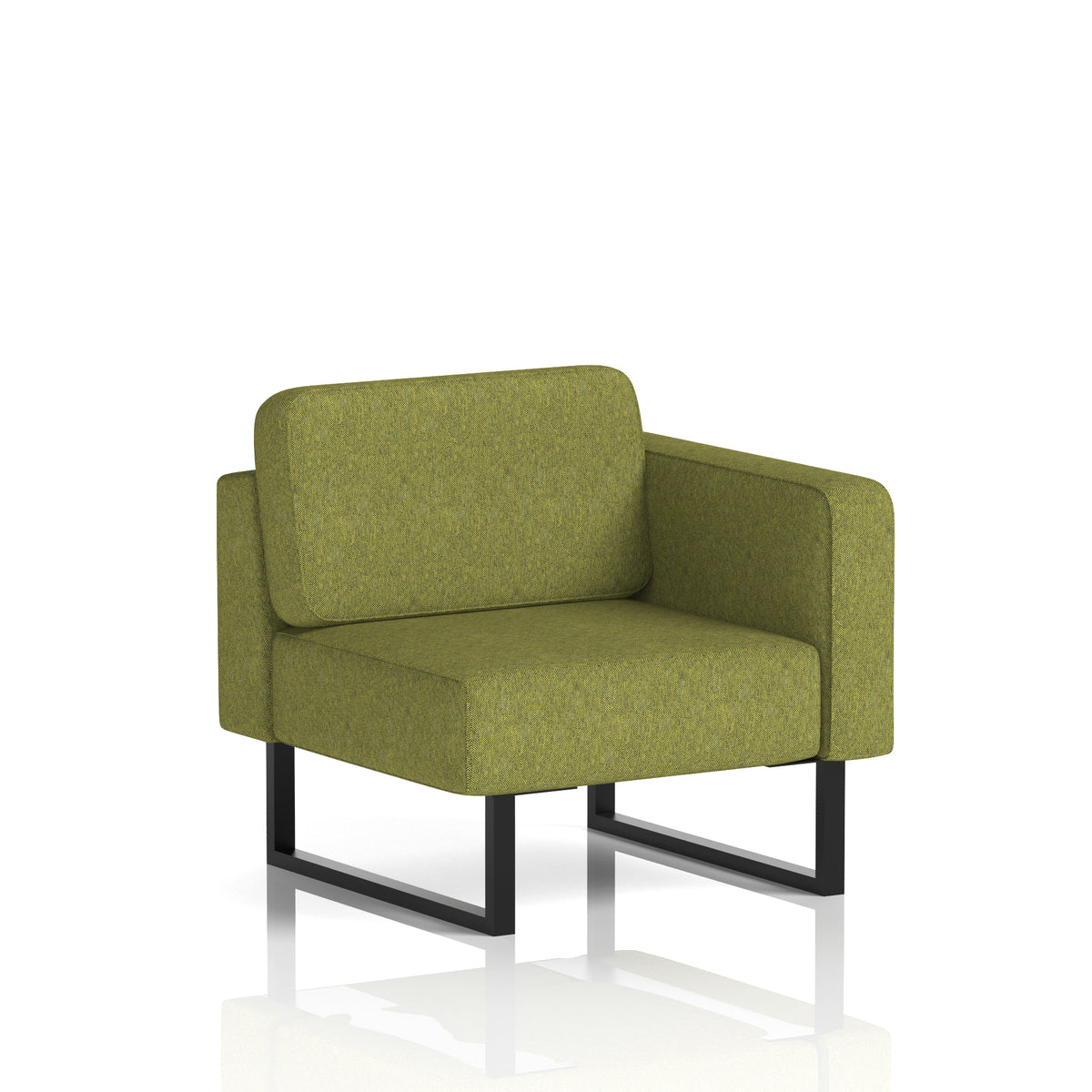 Commercial Modular Seating – Left-End Unit with Legs – Crib 5 Rivet - Olive Black - Industrious Decor