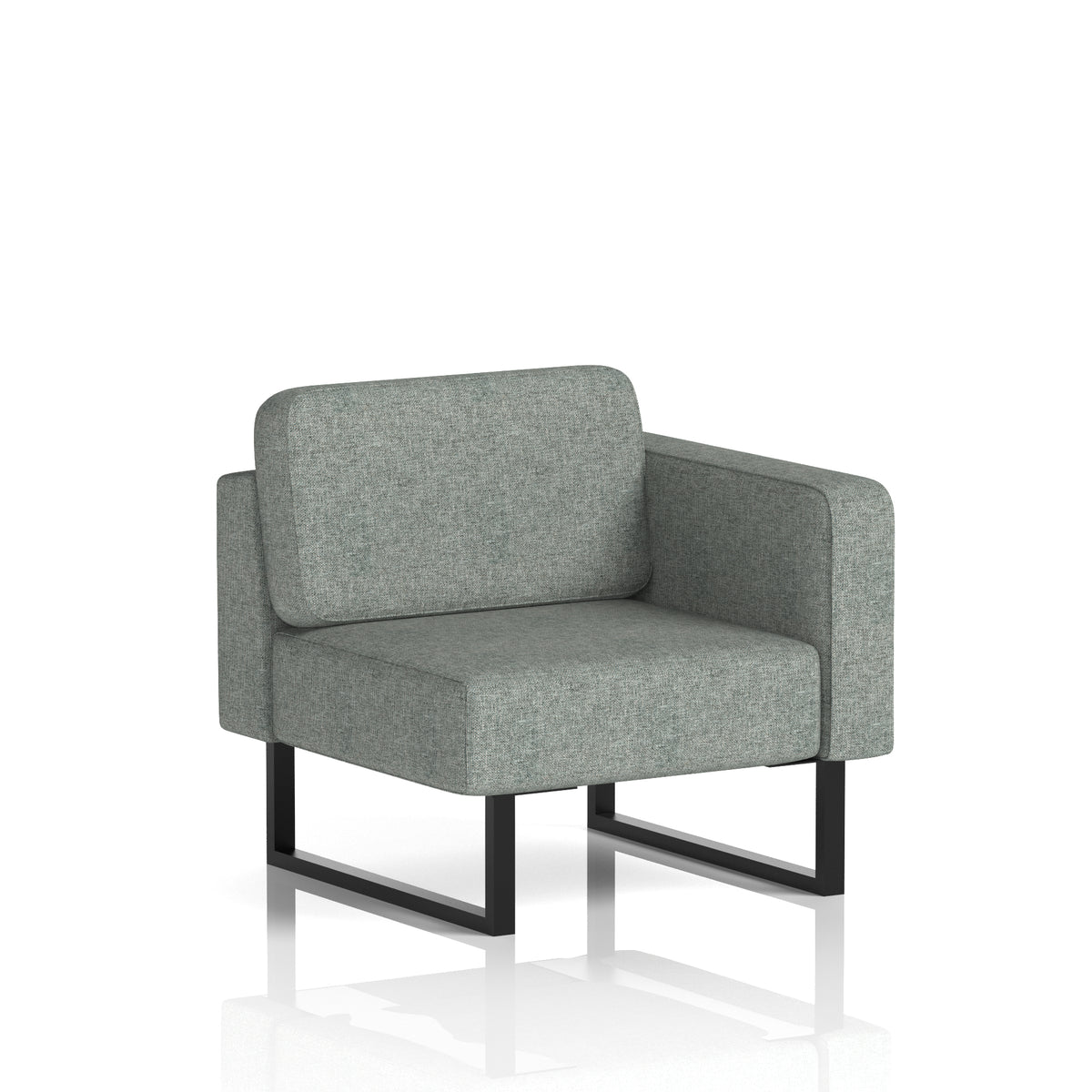 Commercial Modular Seating – Left-End Unit with Legs – Crib 5 Rivet - Prime Black - Industrious Decor