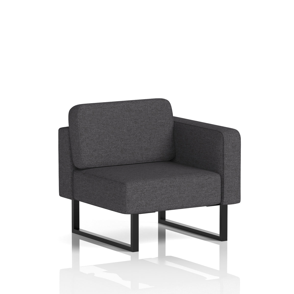 Commercial Modular Seating – Left-End Unit with Legs – Crib 5 X2 - Arithmetic Black - Industrious Decor