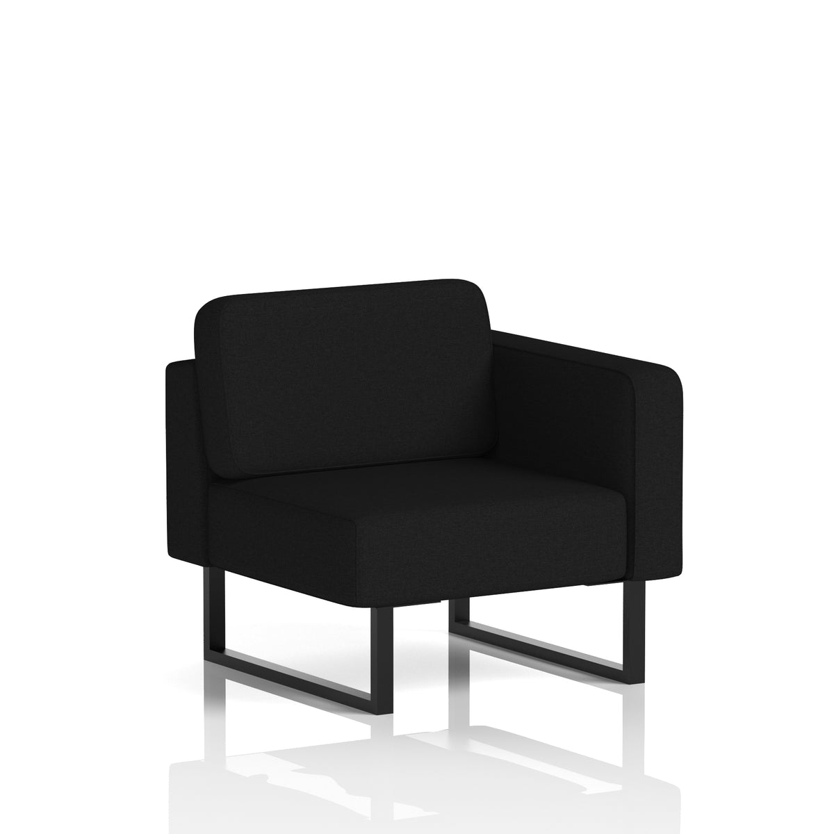 Commercial Modular Seating – Left-End Unit with Legs – Crib 5 X2 - Diameter Black - Industrious Decor