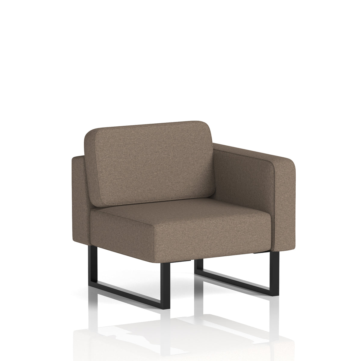 Commercial Modular Seating – Left-End Unit with Legs – Crib 5 X2 - Theory Black - Industrious Decor
