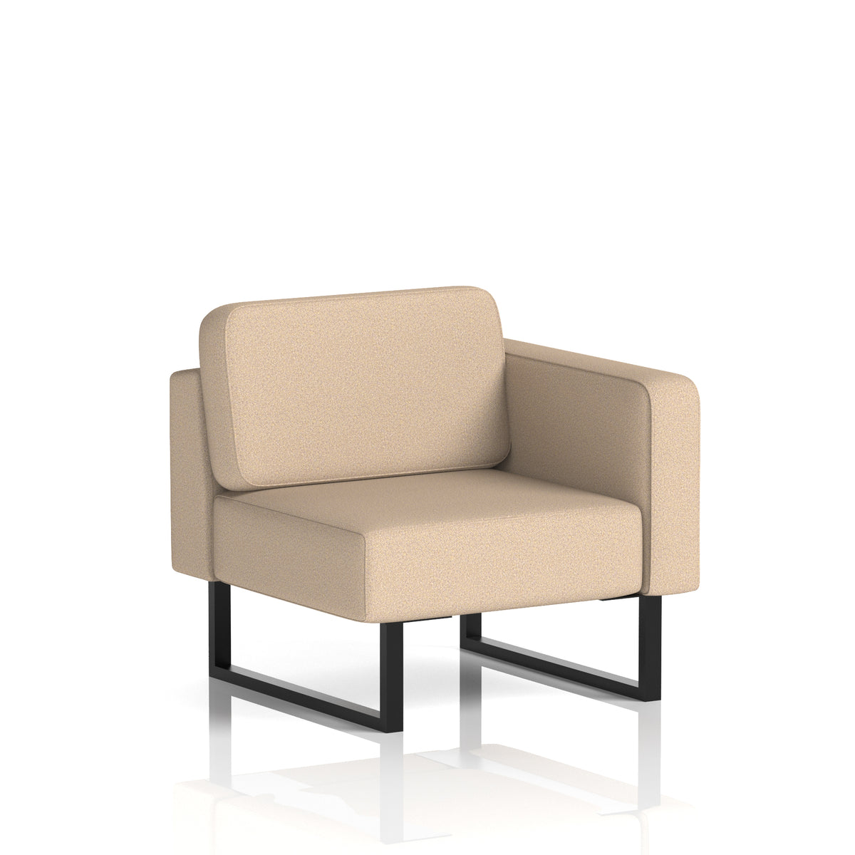 Commercial Modular Seating – Left-End Unit with Legs – Crib 5 Synergy - Affix Black - Industrious Decor