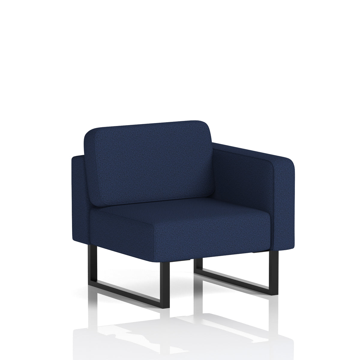 Commercial Modular Seating – Left-End Unit with Legs – Crib 5 Synergy - Alike Black - Industrious Decor