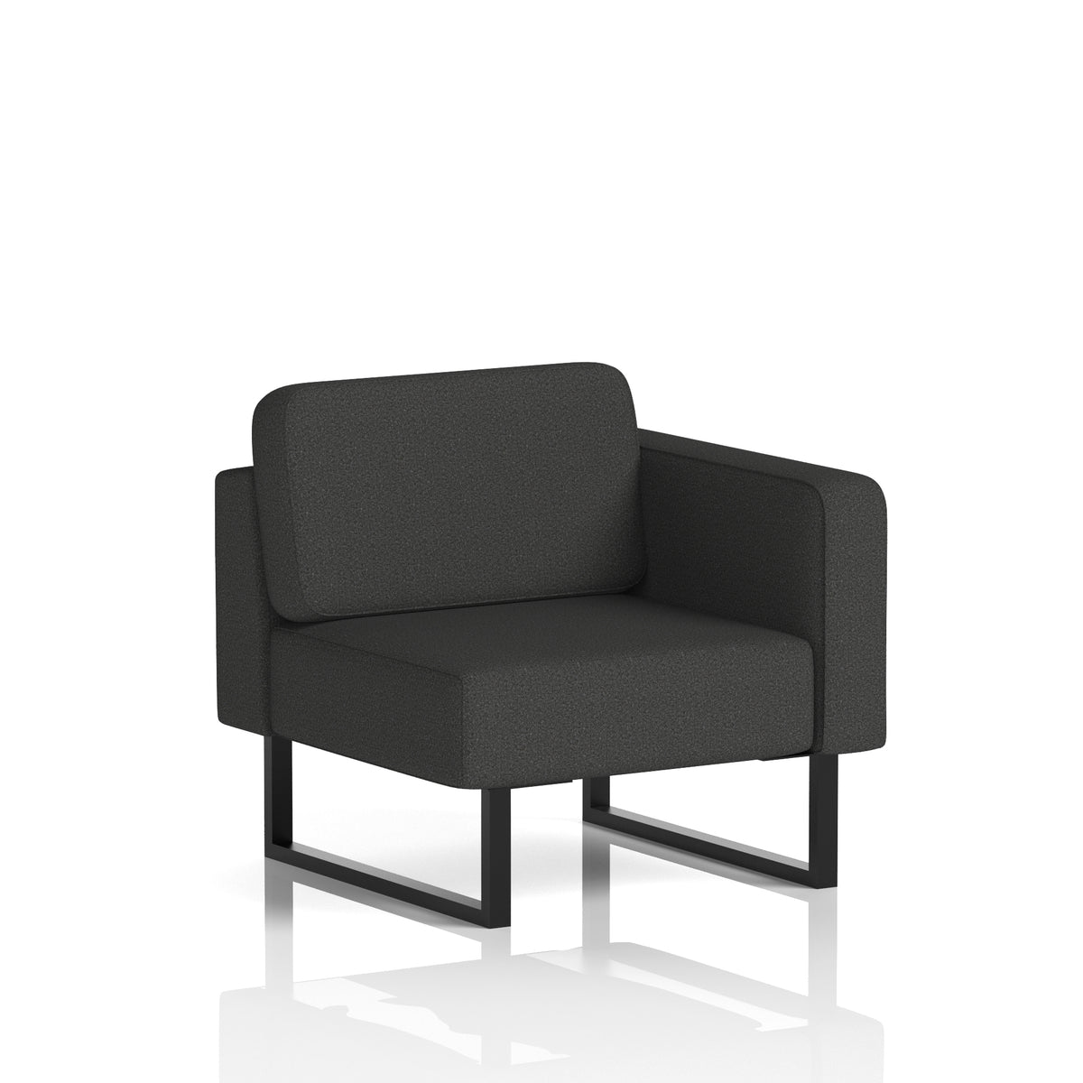 Commercial Modular Seating – Left-End Unit with Legs – Crib 5 Synergy - Mix Black - Industrious Decor
