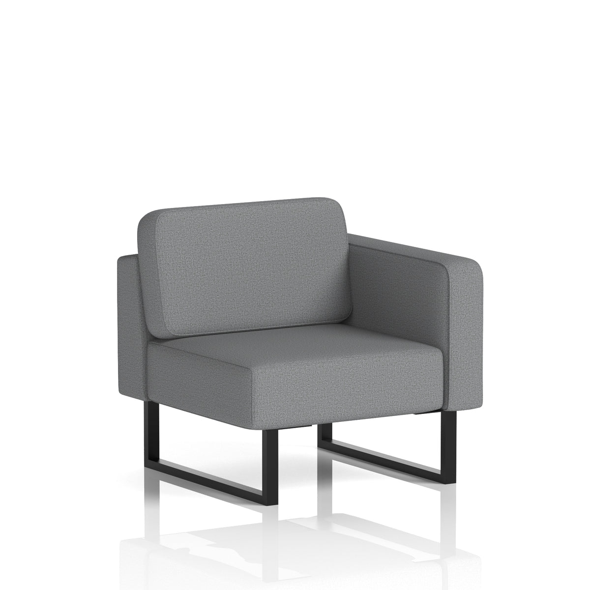 Commercial Modular Seating – Left-End Unit with Legs – Crib 5 Synergy - Partner Black - Industrious Decor