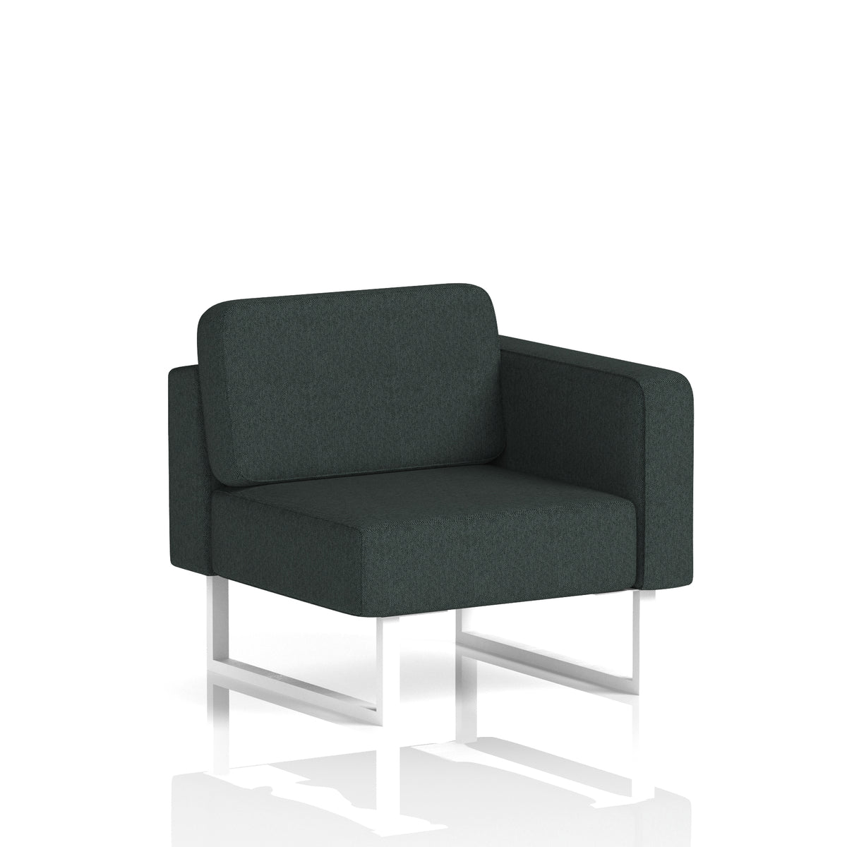 Commercial Modular Seating – Left-End Unit with Legs – Crib 5 Rivet - Charcoal White - Industrious Decor