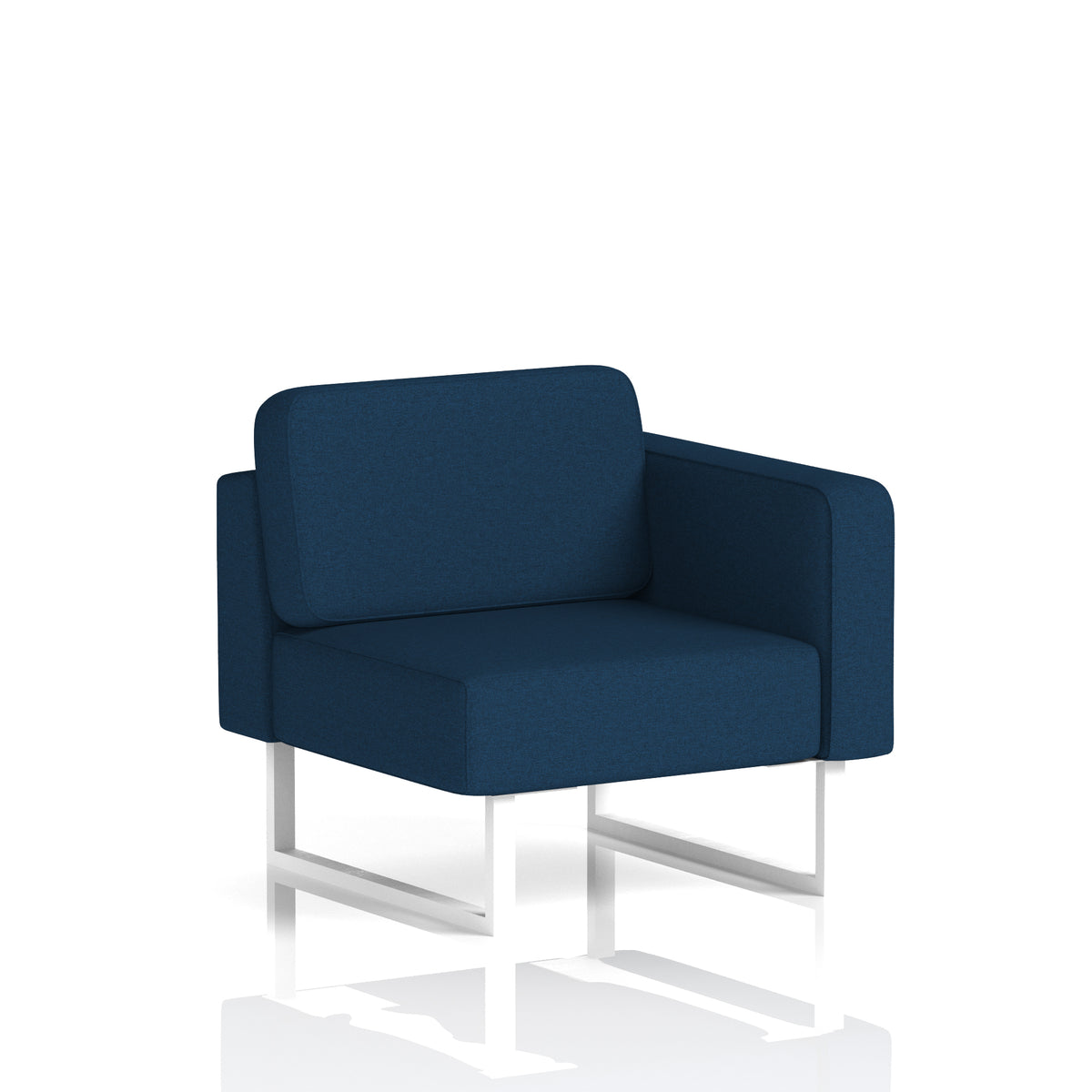 Commercial Modular Seating – Left-End Unit with Legs – Crib 5 X2 - Calculus White - Industrious Decor
