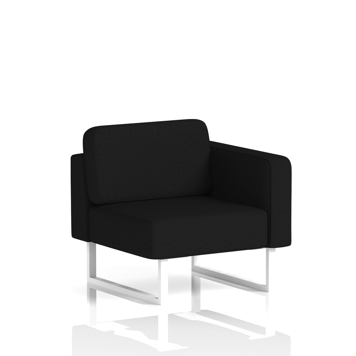 Commercial Modular Seating – Left-End Unit with Legs – Crib 5 X2 - Diameter White - Industrious Decor