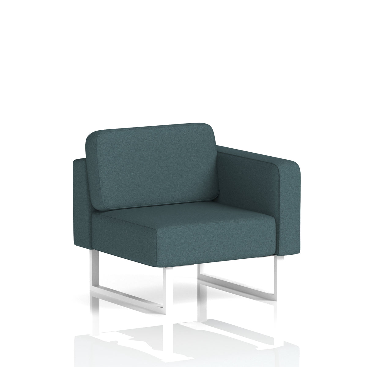Commercial Modular Seating – Left-End Unit with Legs – Crib 5 X2 - Polygon White - Industrious Decor