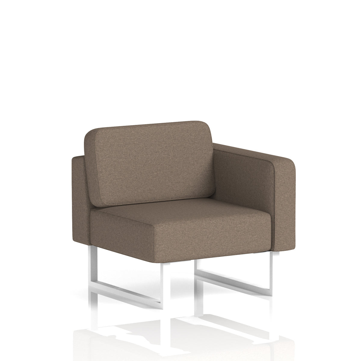 Commercial Modular Seating – Left-End Unit with Legs – Crib 5 X2 - Theory White - Industrious Decor