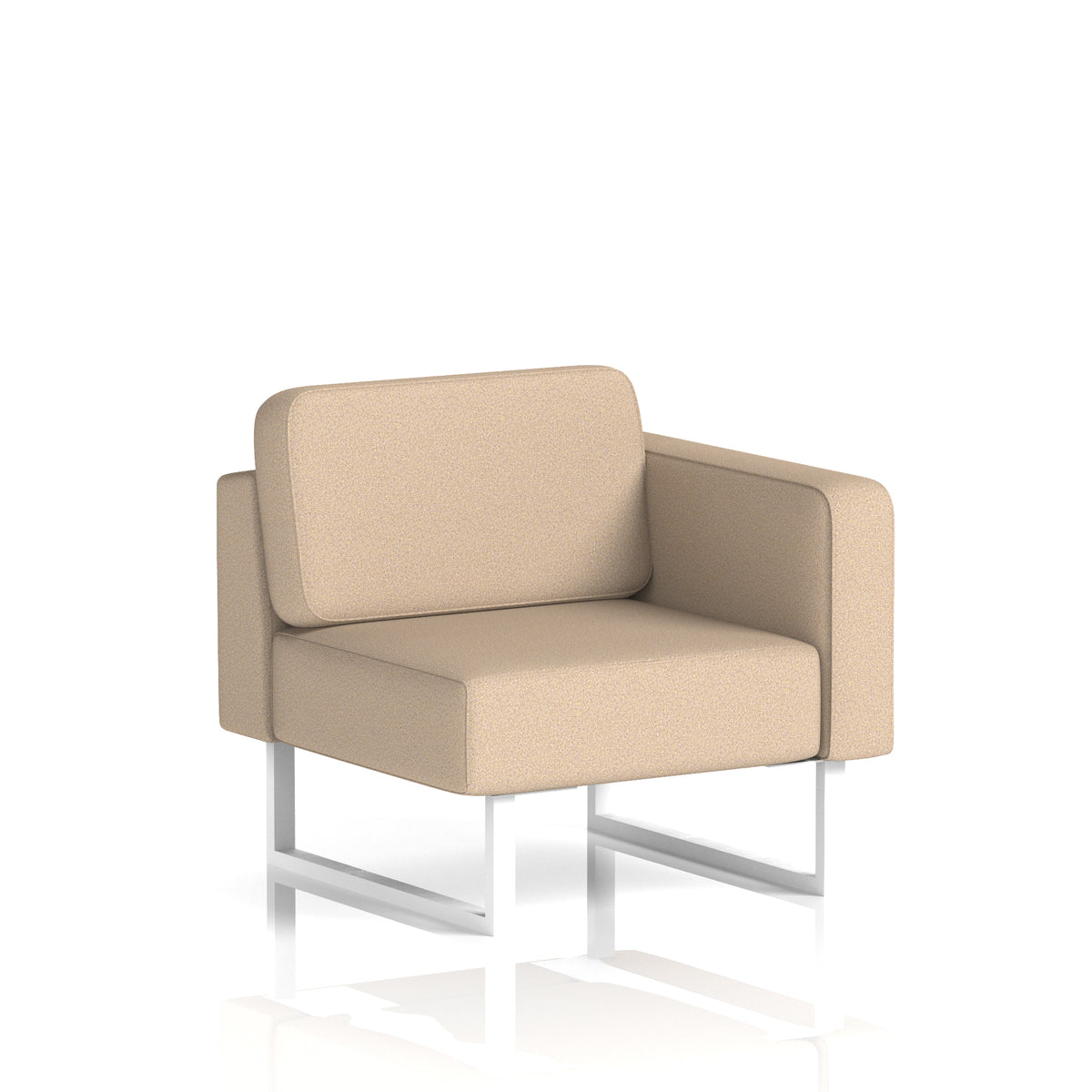 Commercial Modular Seating – Left-End Unit with Legs – Crib 5 Synergy - Affix White - Industrious Decor