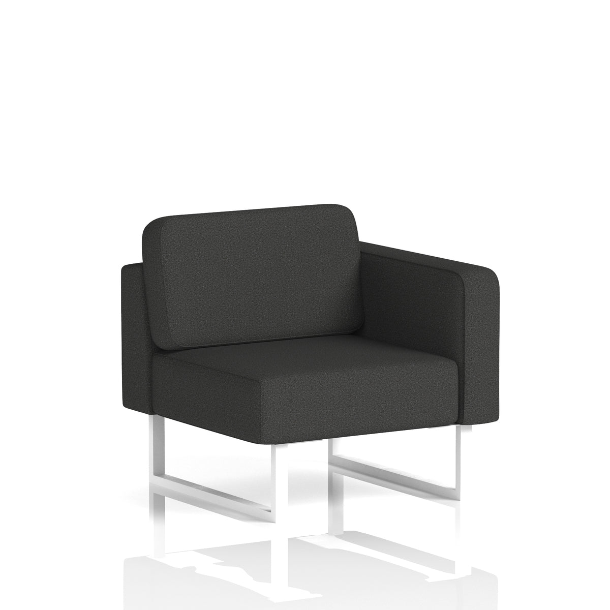 Commercial Modular Seating – Left-End Unit with Legs – Crib 5 Synergy - Mix White - Industrious Decor