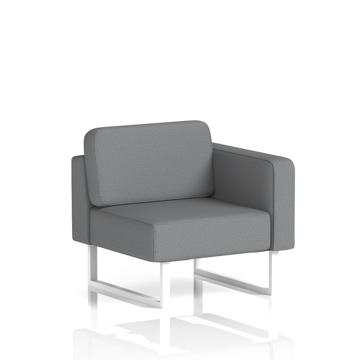 Commercial Modular Seating – Left-End Unit with Legs – Crib 5 Synergy - Partner White - Industrious Decor