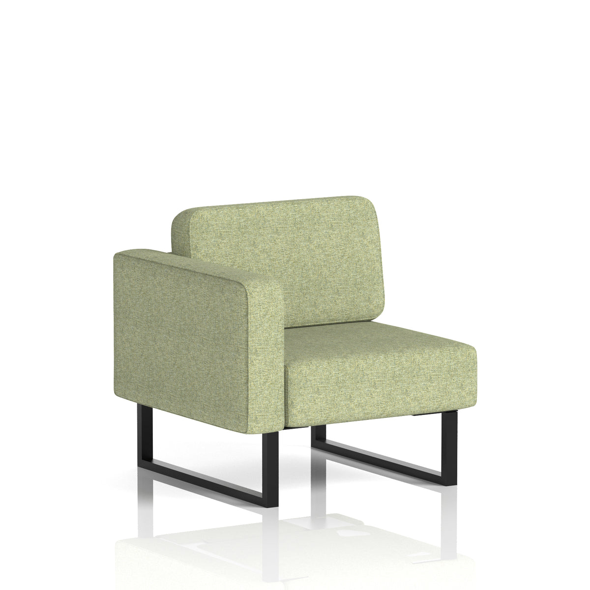 Commercial Modular Seating – Right-End Unit with Legs – Crib 5 Rivet - Burnish Black - Industrious Decor