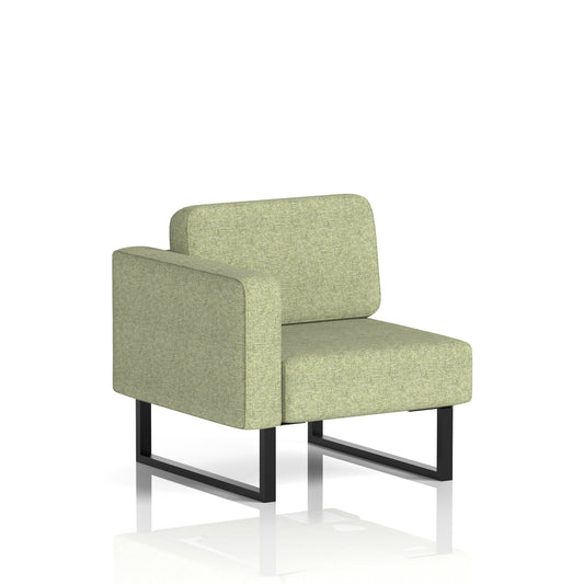 Commercial Modular Seating – Right-End Unit with Legs – Crib 5 Rivet - Burnish Black - Industrious Decor