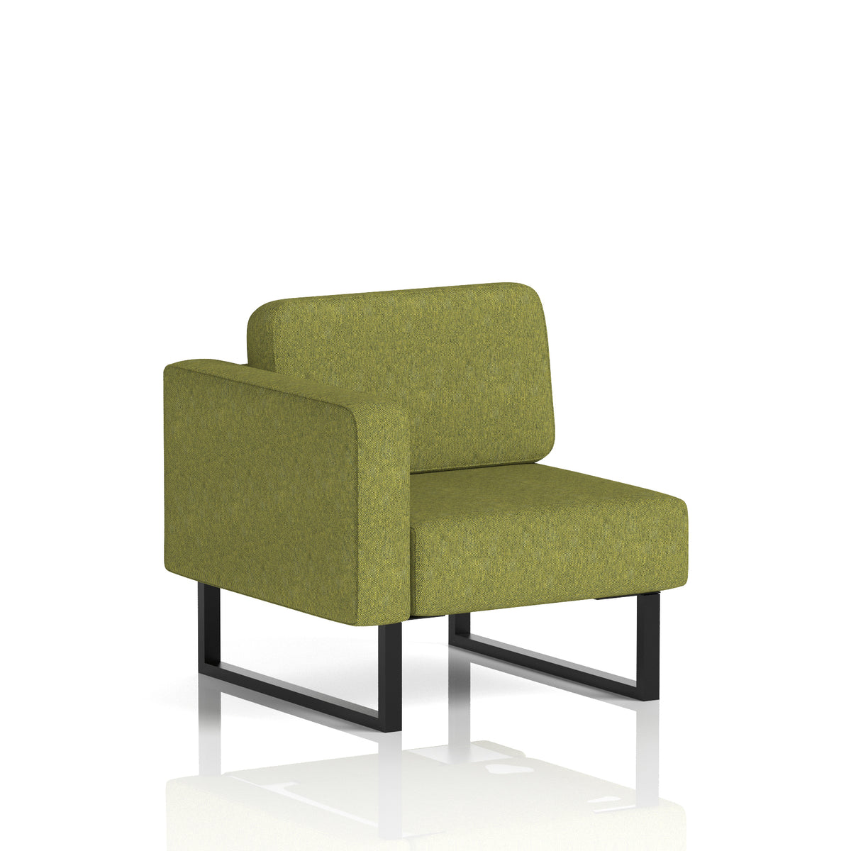 Commercial Modular Seating – Right-End Unit with Legs – Crib 5 Rivet - Olive Black - Industrious Decor