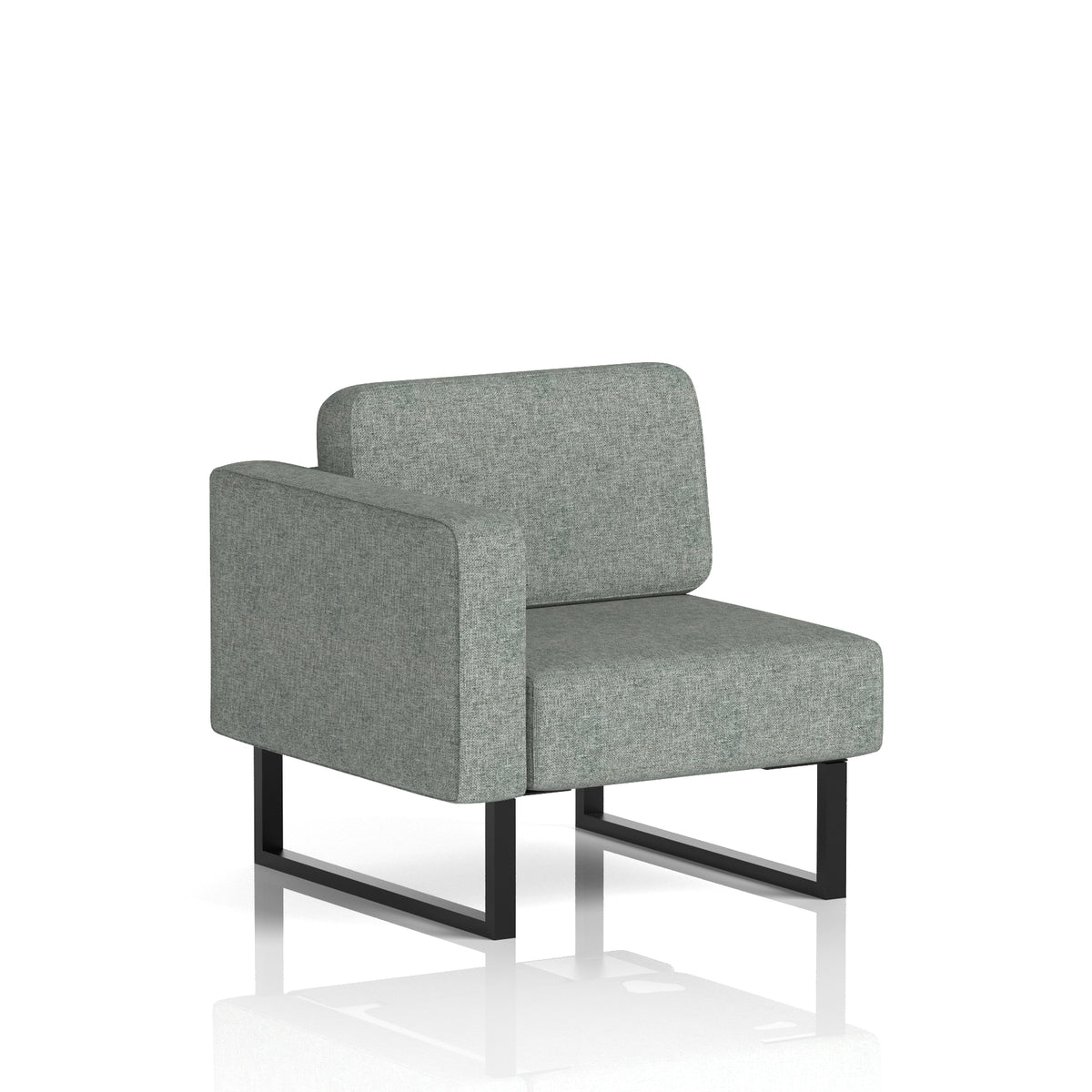 Commercial Modular Seating – Right-End Unit with Legs – Crib 5 Rivet - Prime Black - Industrious Decor