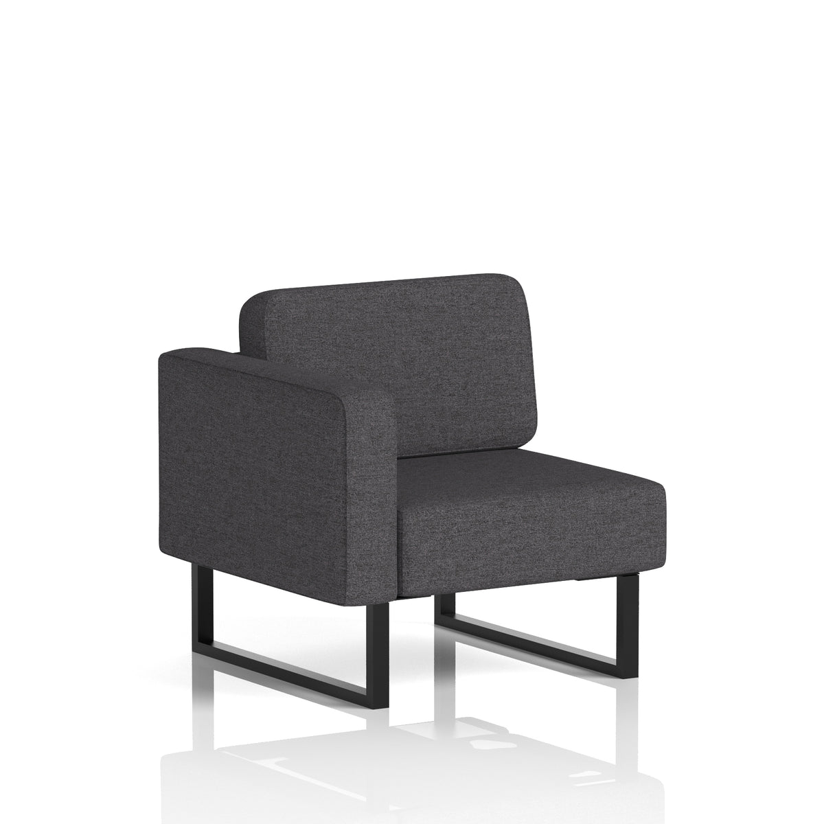 Commercial Modular Seating – Right-End Unit with Legs – Crib 5 X2 - Arithmetic Black - Industrious Decor