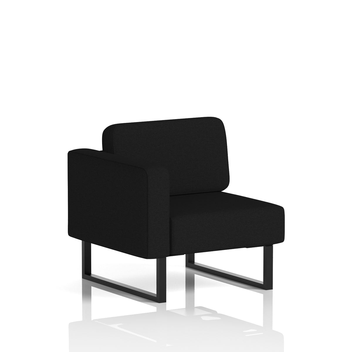 Commercial Modular Seating – Right-End Unit with Legs – Crib 5 X2 - Diameter Black - Industrious Decor