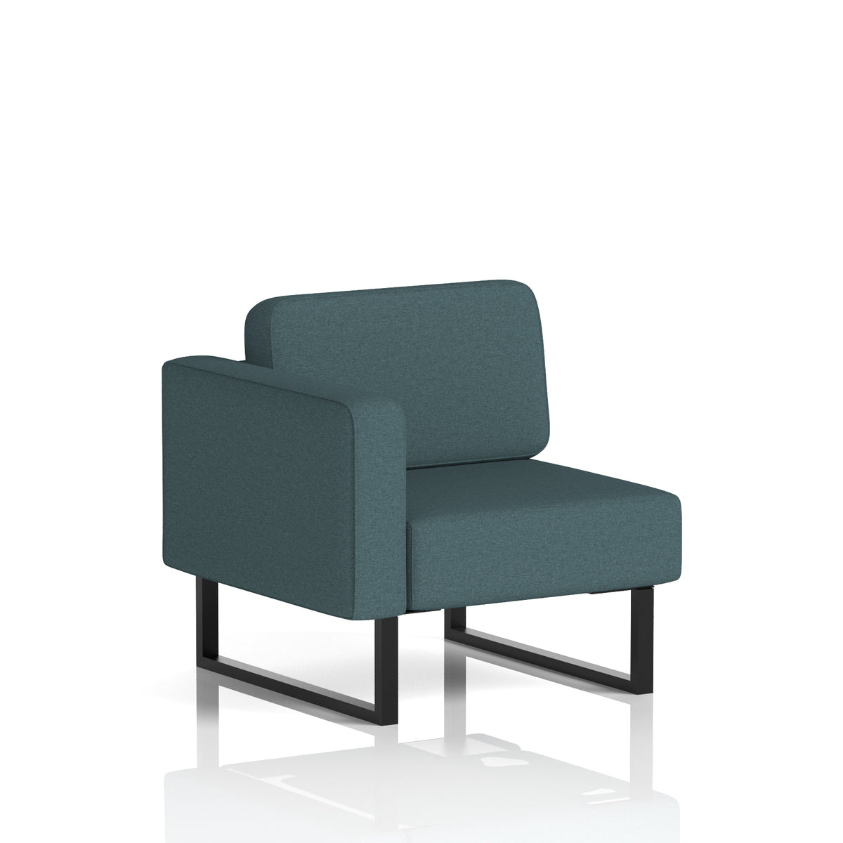 Commercial Modular Seating – Right-End Unit with Legs – Crib 5 X2 - Polygon Black - Industrious Decor
