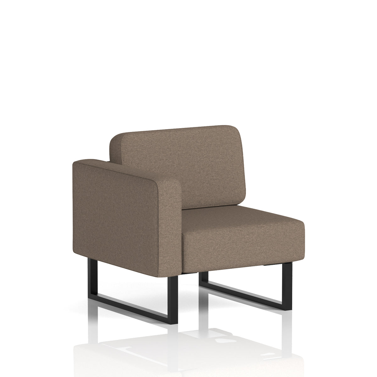 Commercial Modular Seating – Right-End Unit with Legs – Crib 5 X2 - Theory Black - Industrious Decor
