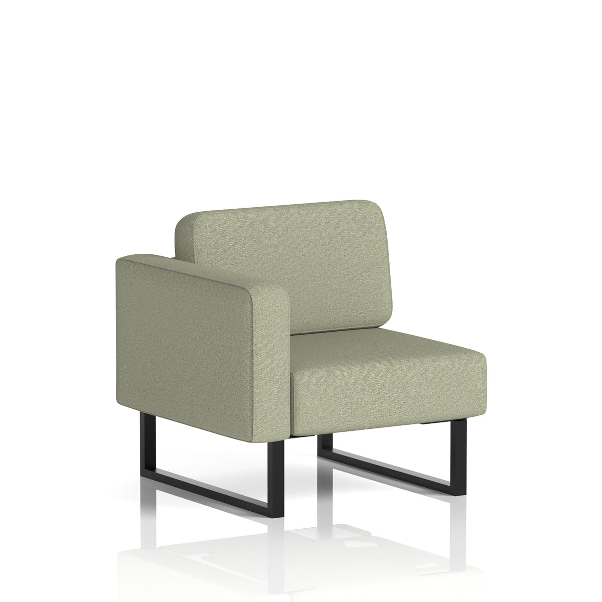 Commercial Modular Seating – Right-End Unit with Legs – Crib 5 Main Line Flax - Newbury Black - Industrious Decor