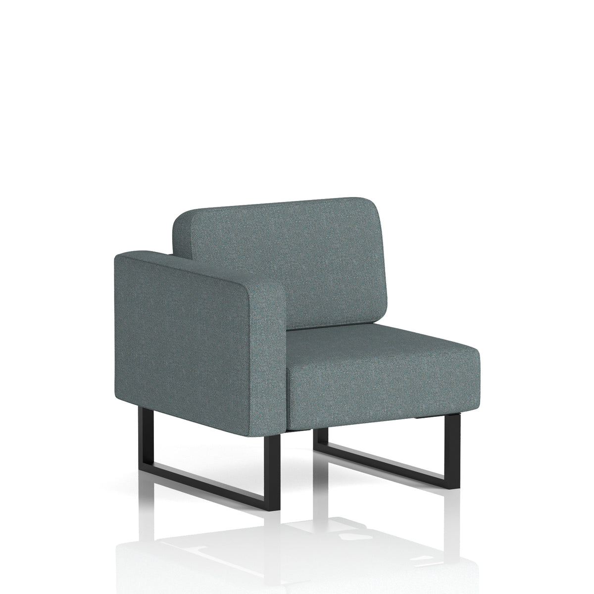 Commercial Modular Seating – Right-End Unit with Legs – Crib 5 Main Line Flax - Westminster Black - Industrious Decor