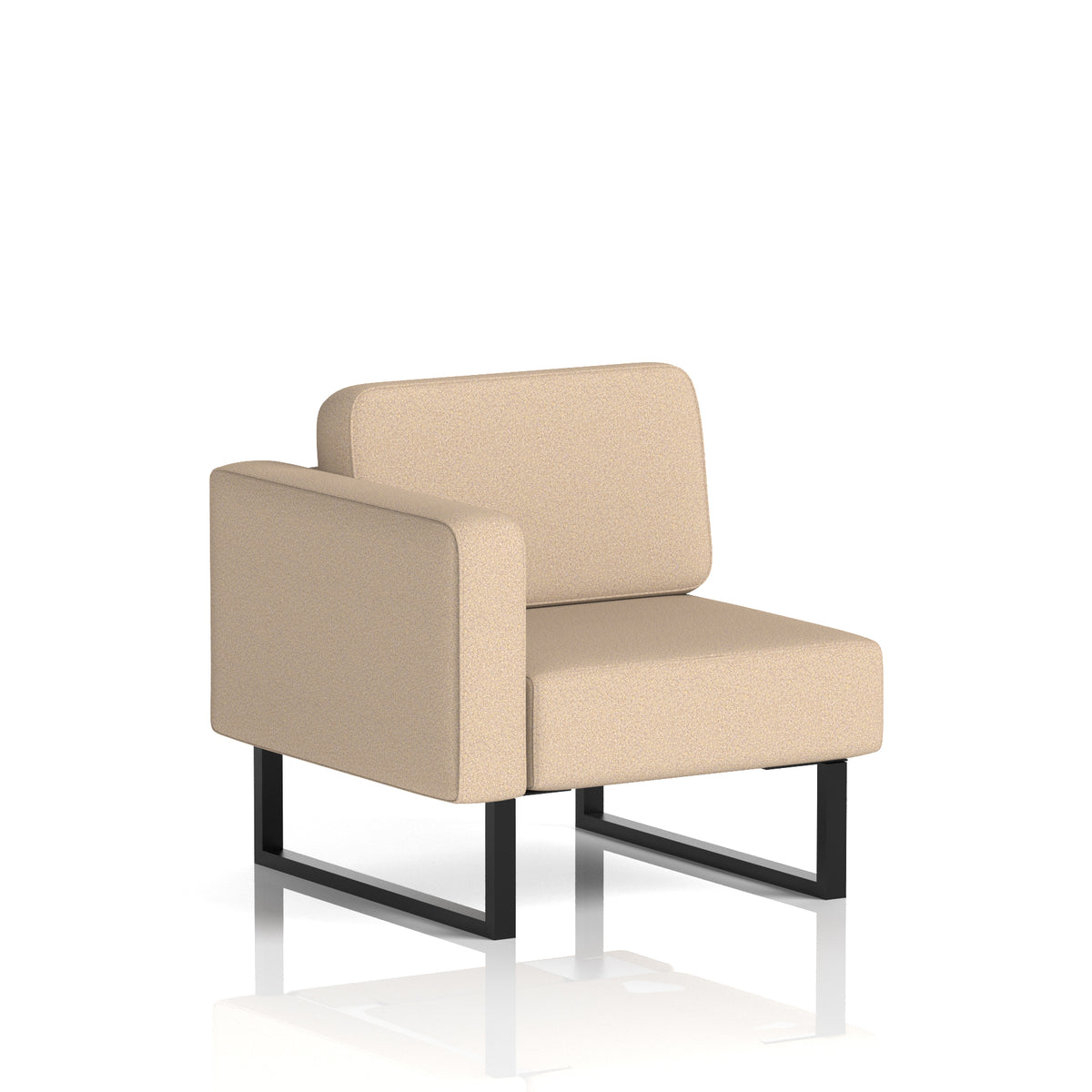 Commercial Modular Seating – Right-End Unit with Legs – Crib 5 Synergy - Affix Black - Industrious Decor