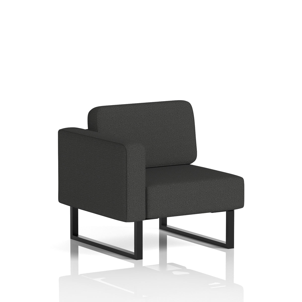 Commercial Modular Seating – Right-End Unit with Legs – Crib 5 Synergy - Mix Black - Industrious Decor