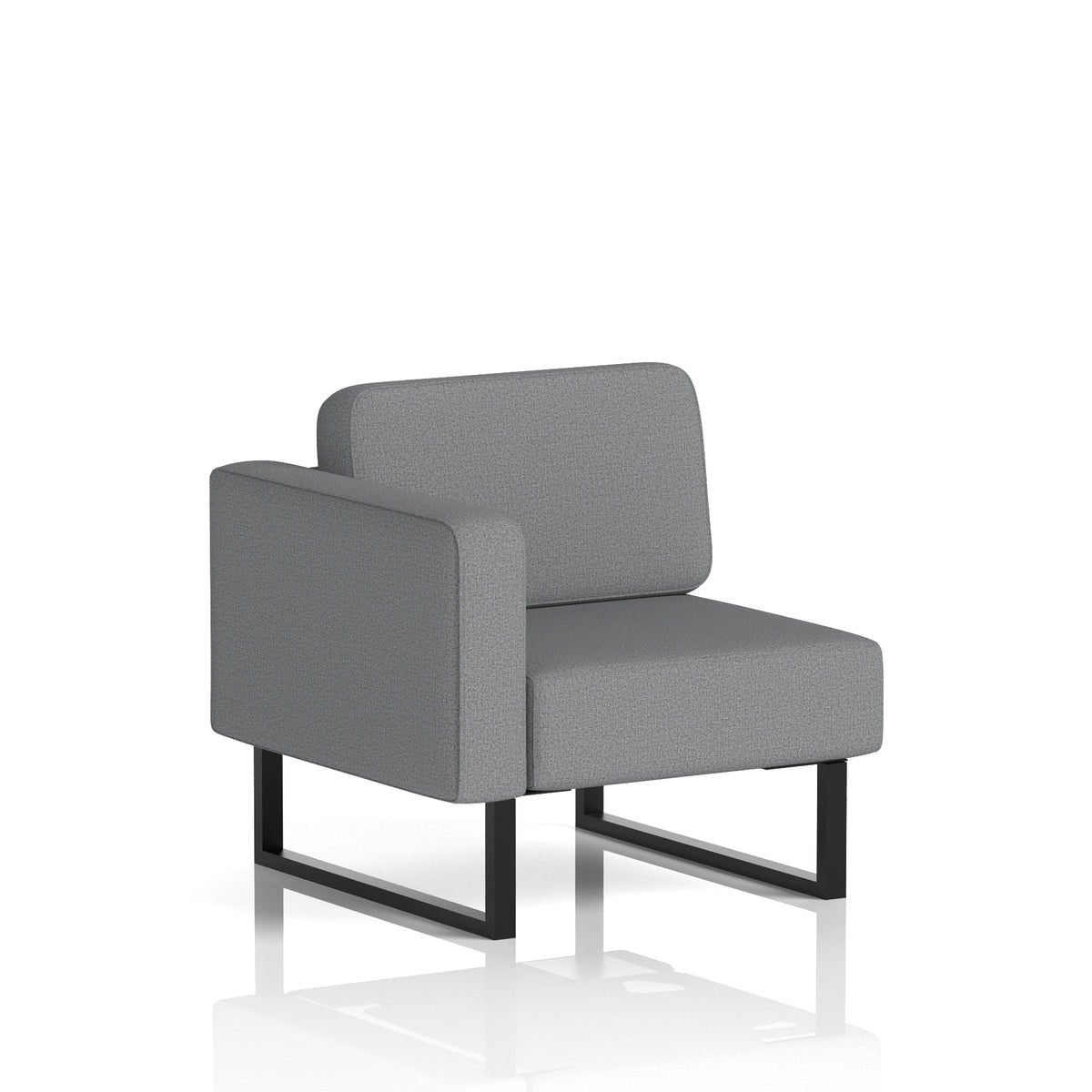 Commercial Modular Seating – Right-End Unit with Legs – Crib 5 Synergy - Partner Black - Industrious Decor