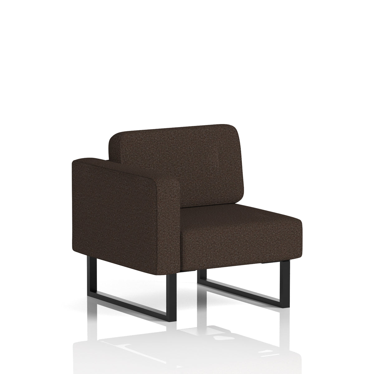 Commercial Modular Seating – Right-End Unit with Legs – Crib 5 Synergy - Wed Black - Industrious Decor