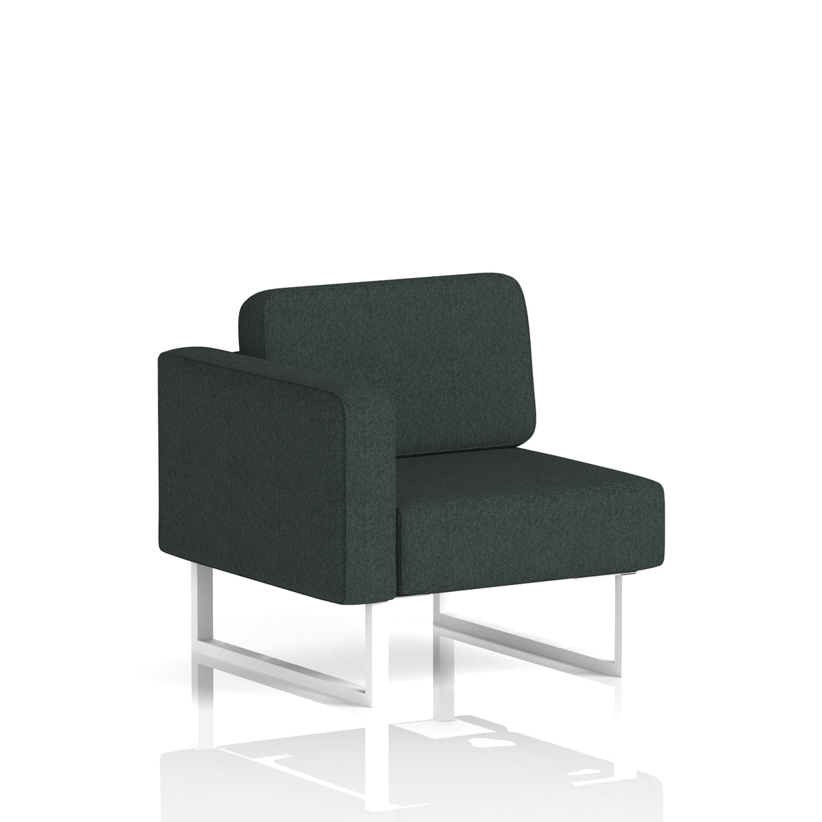 Commercial Modular Seating – Right-End Unit with Legs – Crib 5 Rivet - Charcoal White - Industrious Decor