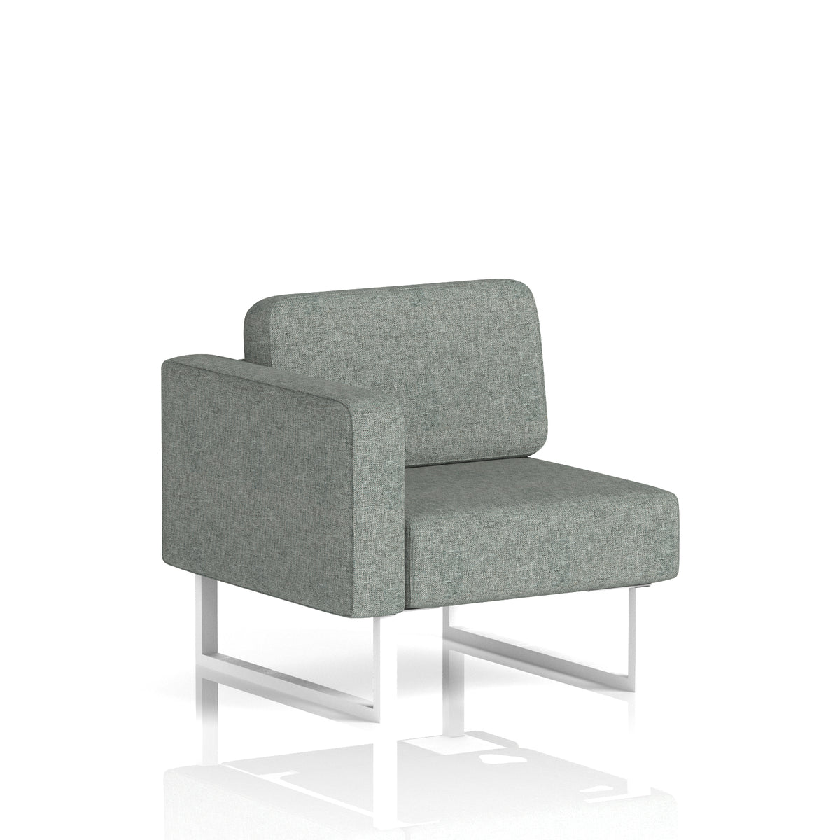 Commercial Modular Seating – Right-End Unit with Legs – Crib 5 Rivet - Prime White - Industrious Decor