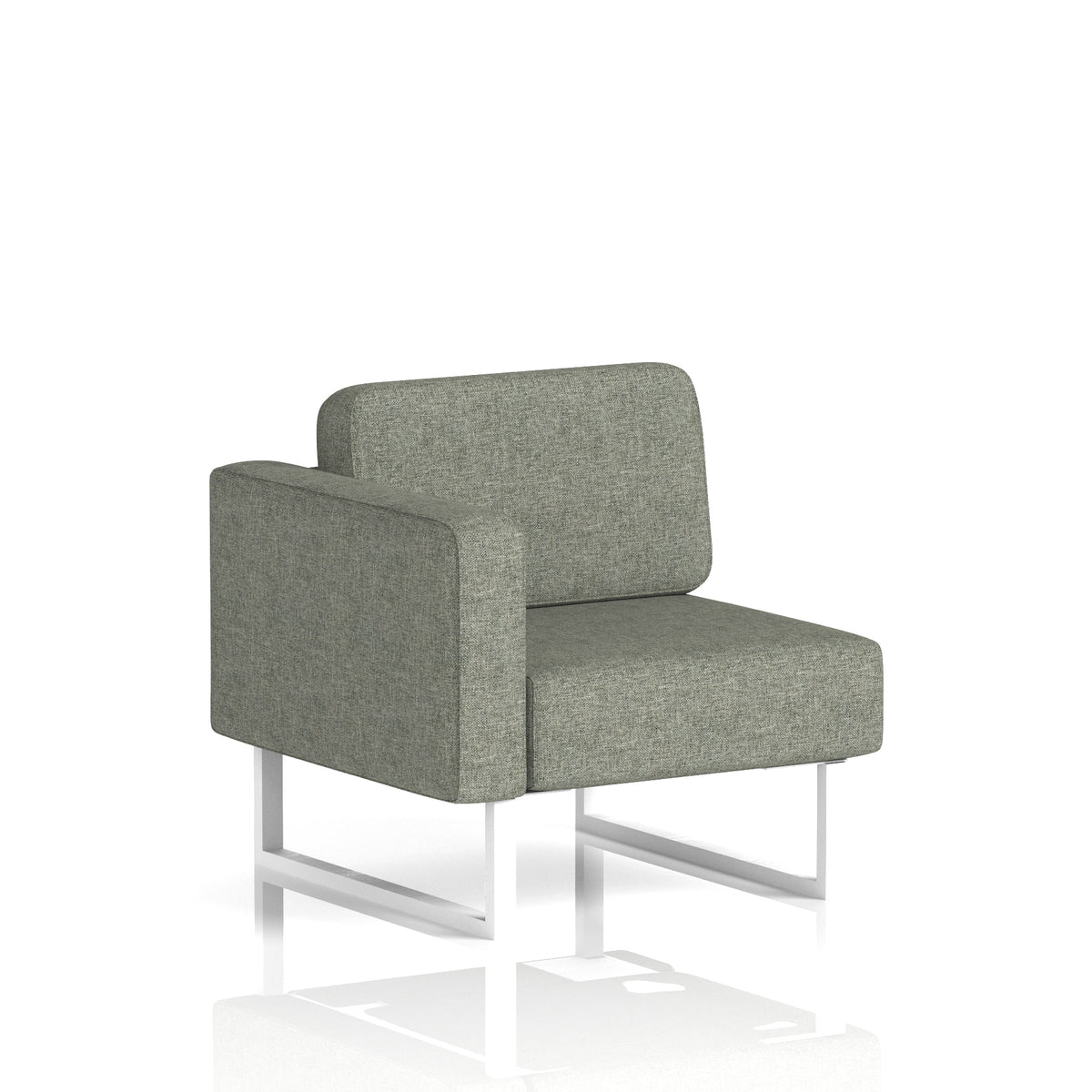 Commercial Modular Seating – Right-End Unit with Legs – Crib 5 Rivet - Vitreous White - Industrious Decor