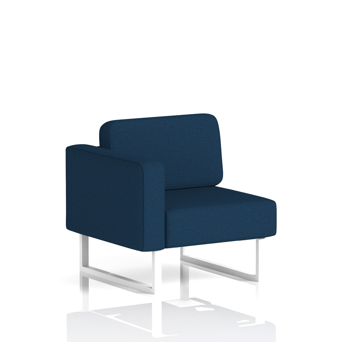 Commercial Modular Seating – Right-End Unit with Legs – Crib 5 X2 - Calculus White - Industrious Decor