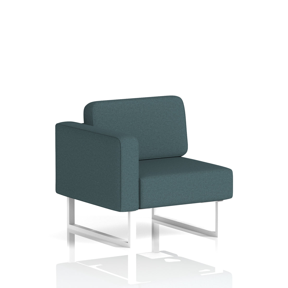 Commercial Modular Seating – Right-End Unit with Legs – Crib 5 X2 - Polygon White - Industrious Decor