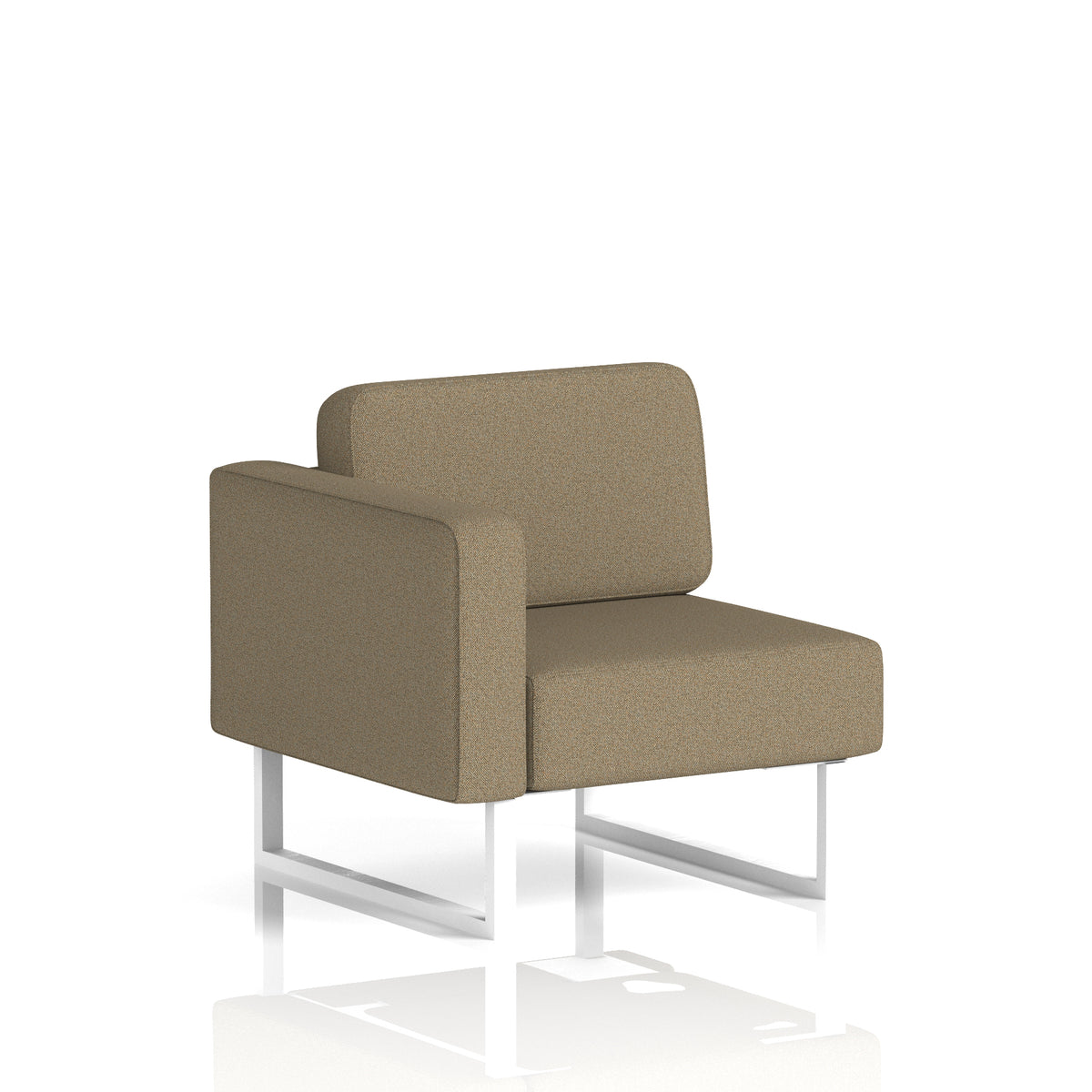 Commercial Modular Seating – Right-End Unit with Legs – Crib 5 Main Line Flax - Bank White - Industrious Decor