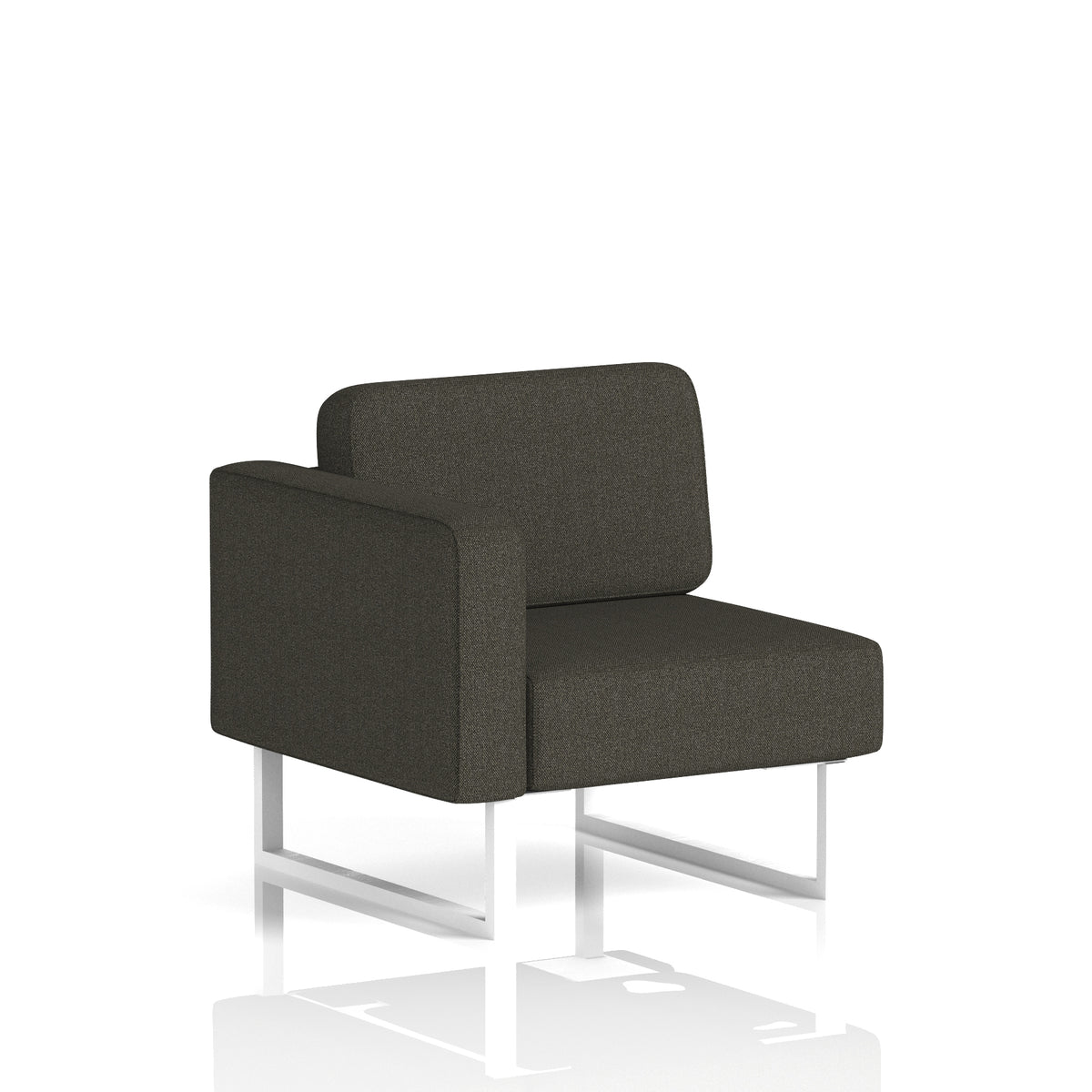 Commercial Modular Seating – Right-End Unit with Legs – Crib 5 Main Line Flax - Temple White - Industrious Decor
