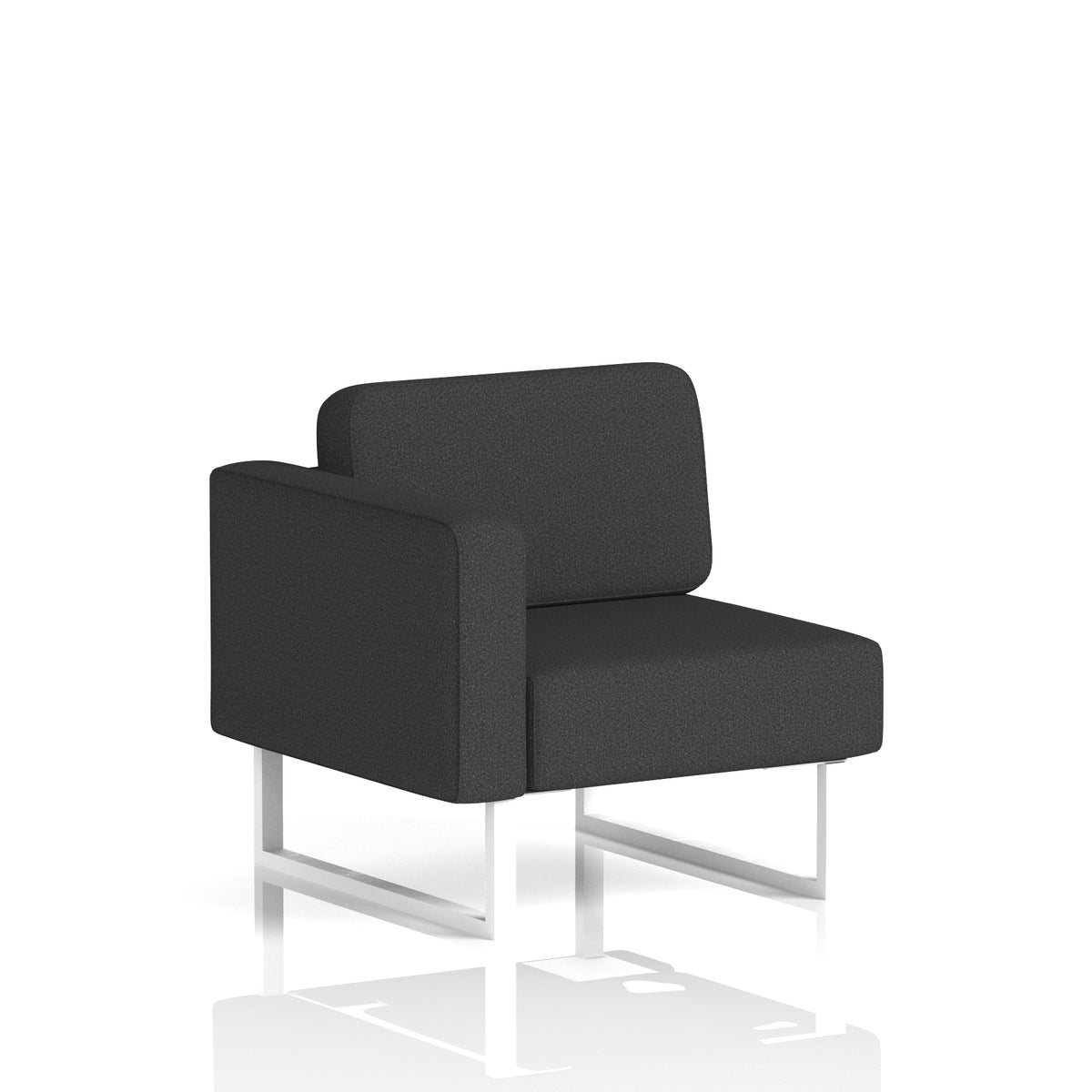 Commercial Modular Seating – Right-End Unit with Legs – Crib 5 Synergy - Mix White - Industrious Decor