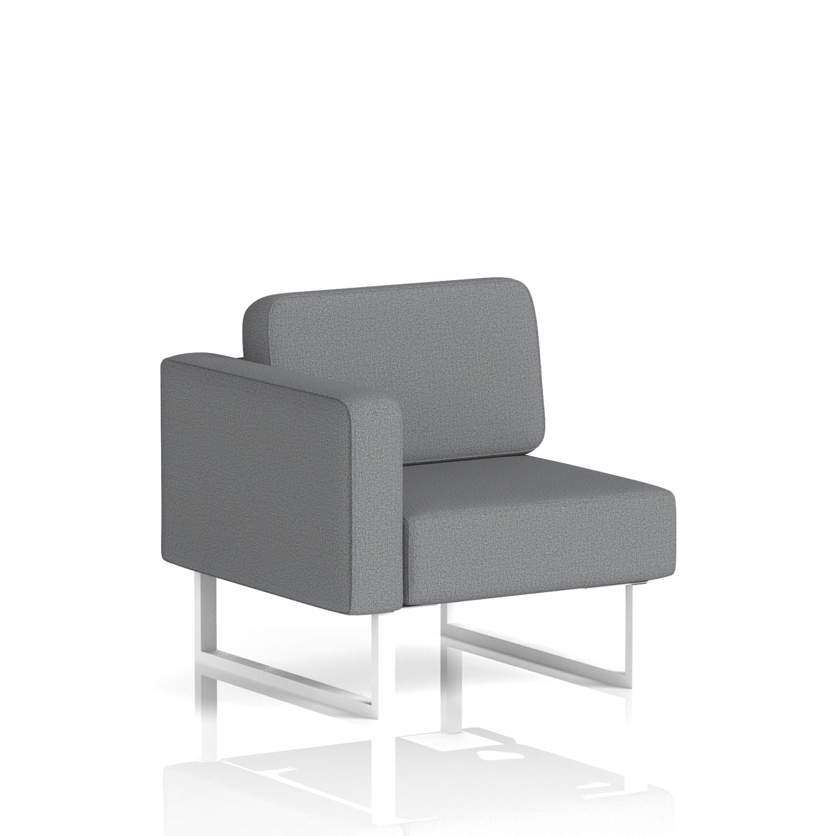 Commercial Modular Seating – Right-End Unit with Legs – Crib 5 Synergy - Partner White - Industrious Decor