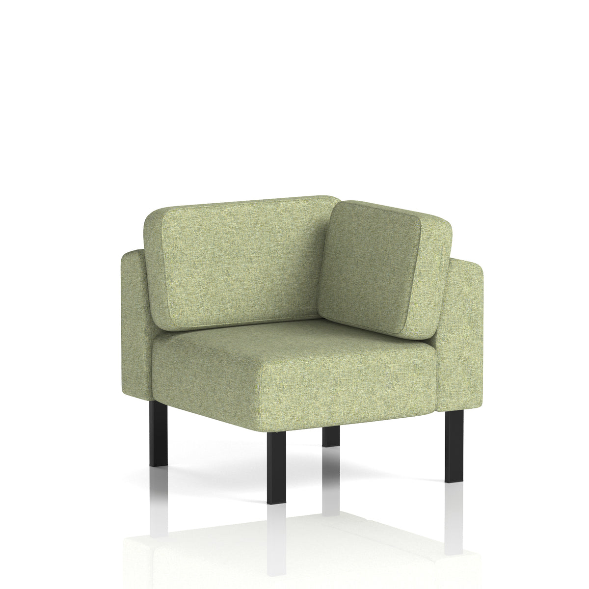 Commercial Modular Seating – Corner Unit with Legs – Crib 5 Rivet - Burnish Black - Industrious Decor